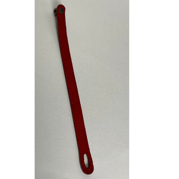 Louis Vuitton Monogram Canvas Bracelet Red leather Silver - Picture 7 of 8